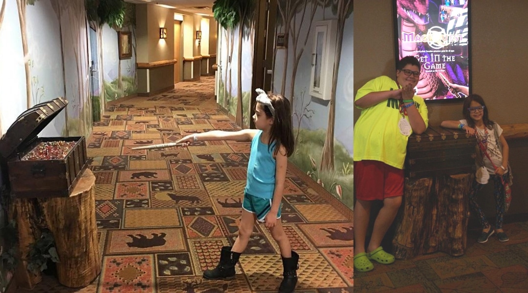 Kids playing MagiQuest at Great Wolf Lodge
