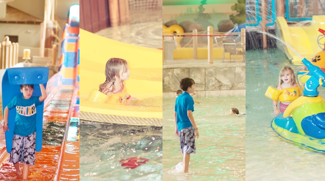 Kids playing in the waterpark at Great Wolf Lodge