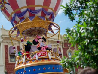 Mickey and Minnie in the Festival of Fantasy Parade at Magic Kingdom park