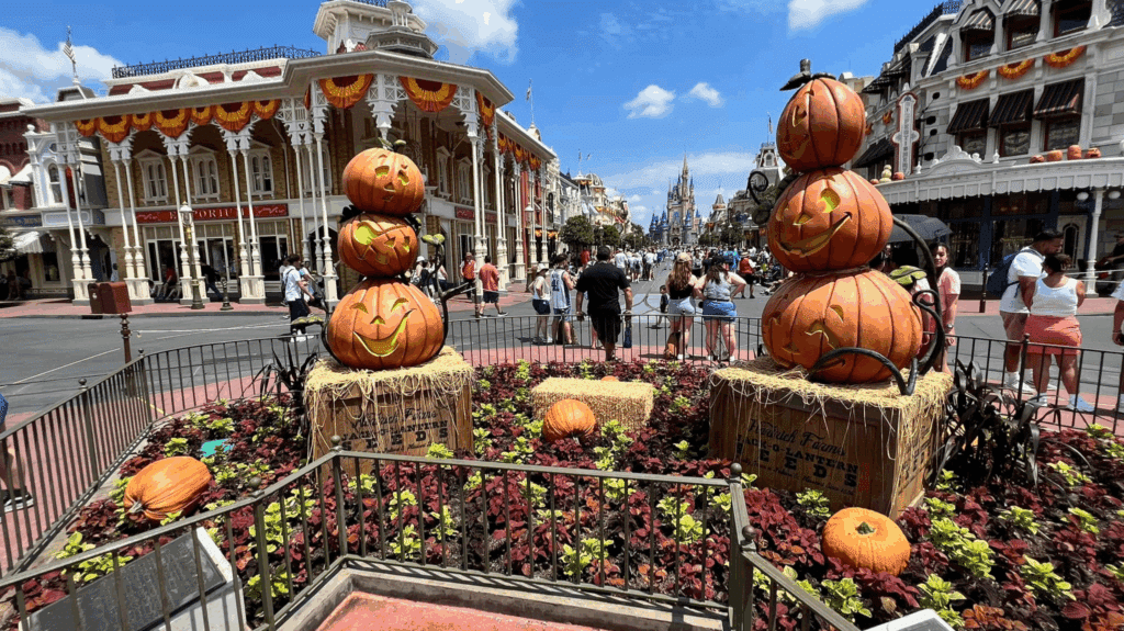 Halloween Decorations on Main Street USA at Magic Kingdom Park Walt Disney World 