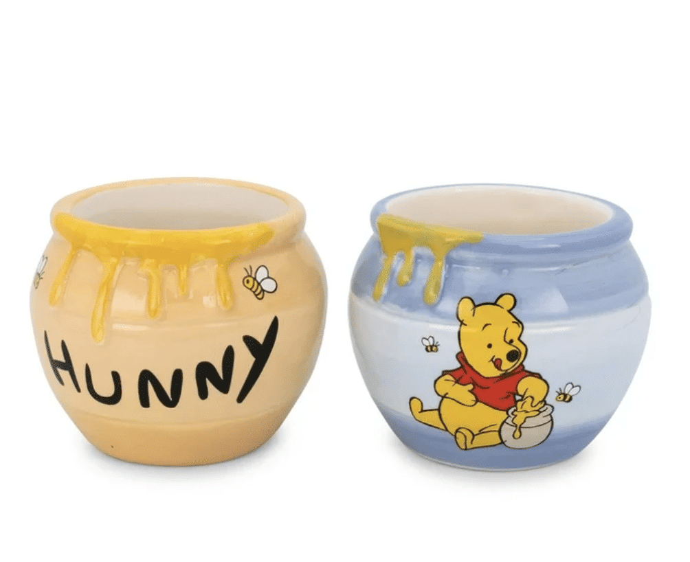 Disney Winnie the Pooh Hunny Pot Sculpted Ceramic Mini Mugs | Set of 2