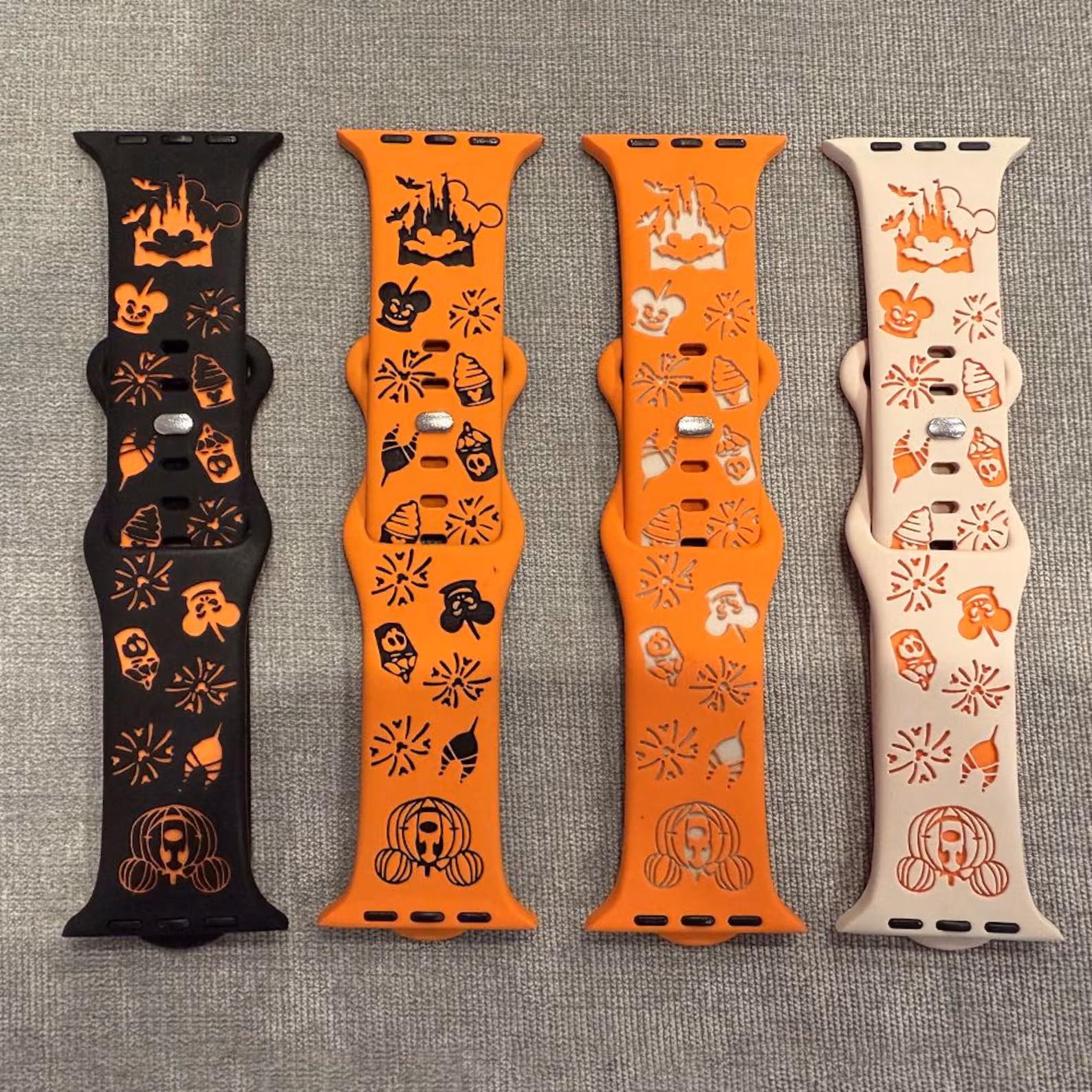 Mickey Mouse Not So Scary Halloween Party Inspired Engraved Silicone Apple Watch Band
