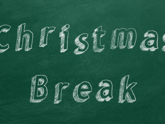 Christmas Break on a chalkboard